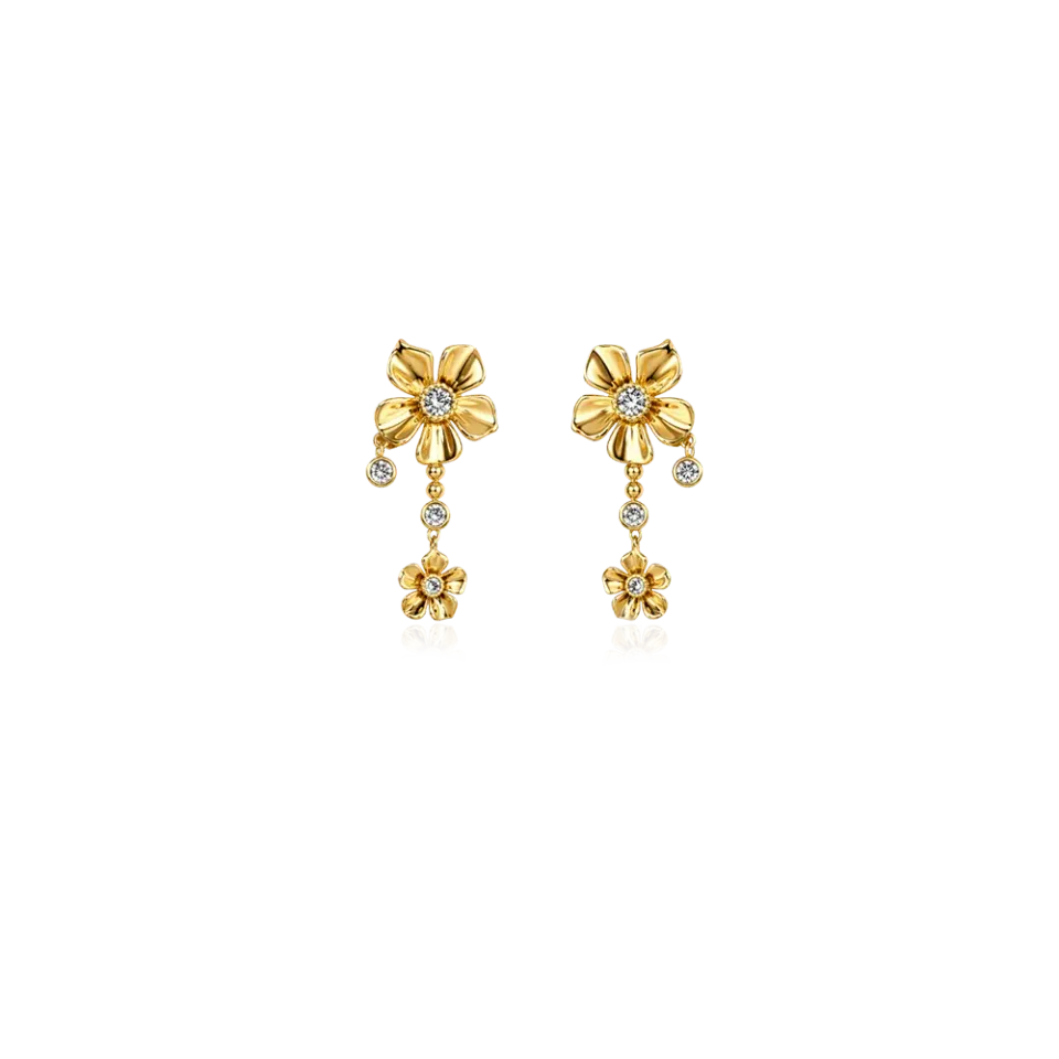 IOAKU La Fleur Detail Stud øredobber gull 4,5cm