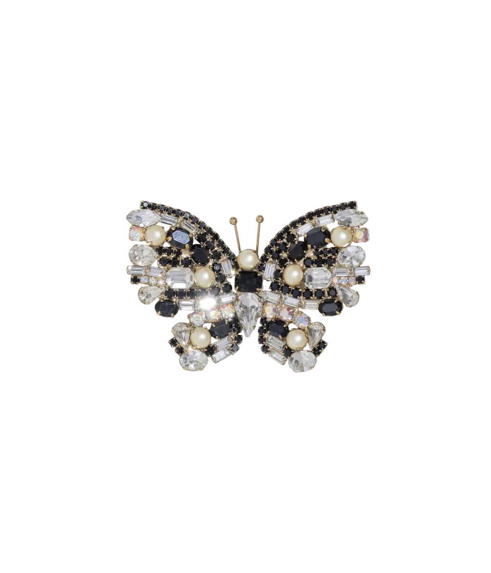 Loren Hope Medium Butterfly brosje Jet White Pearl medium