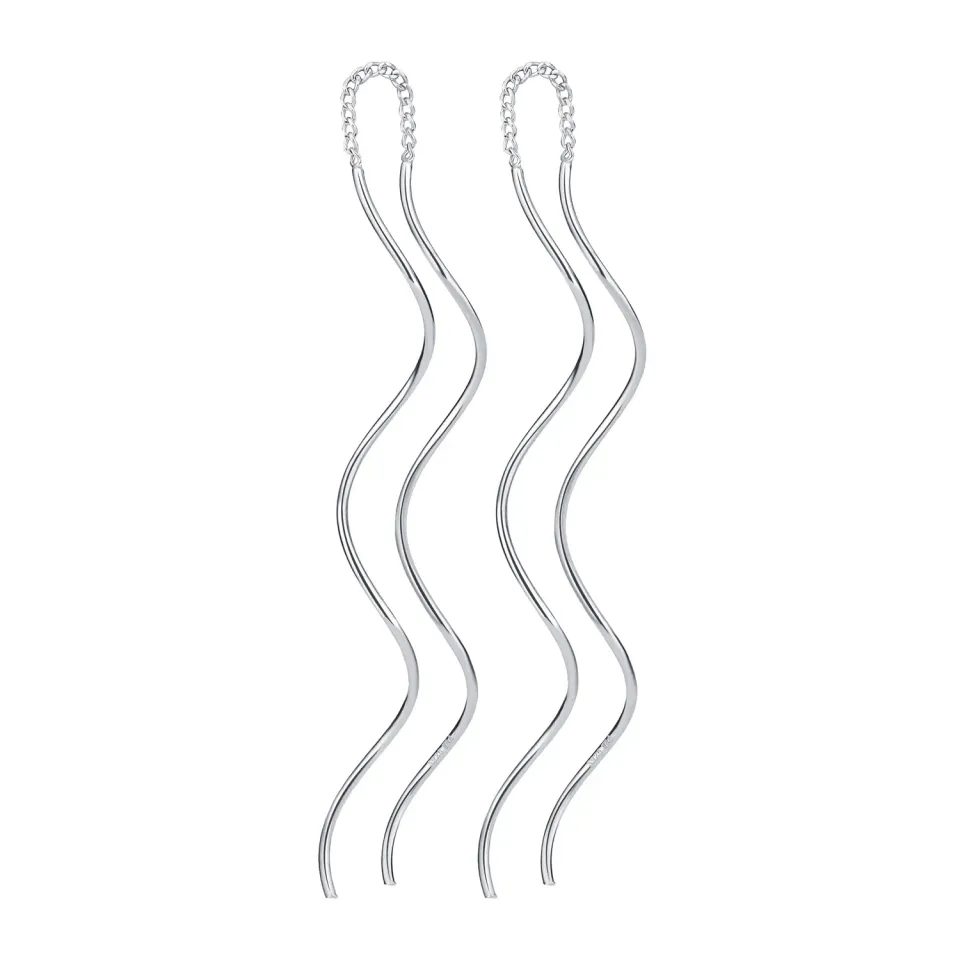 Wioga Florine E-8412 øredobber sølv spiral 7 cm