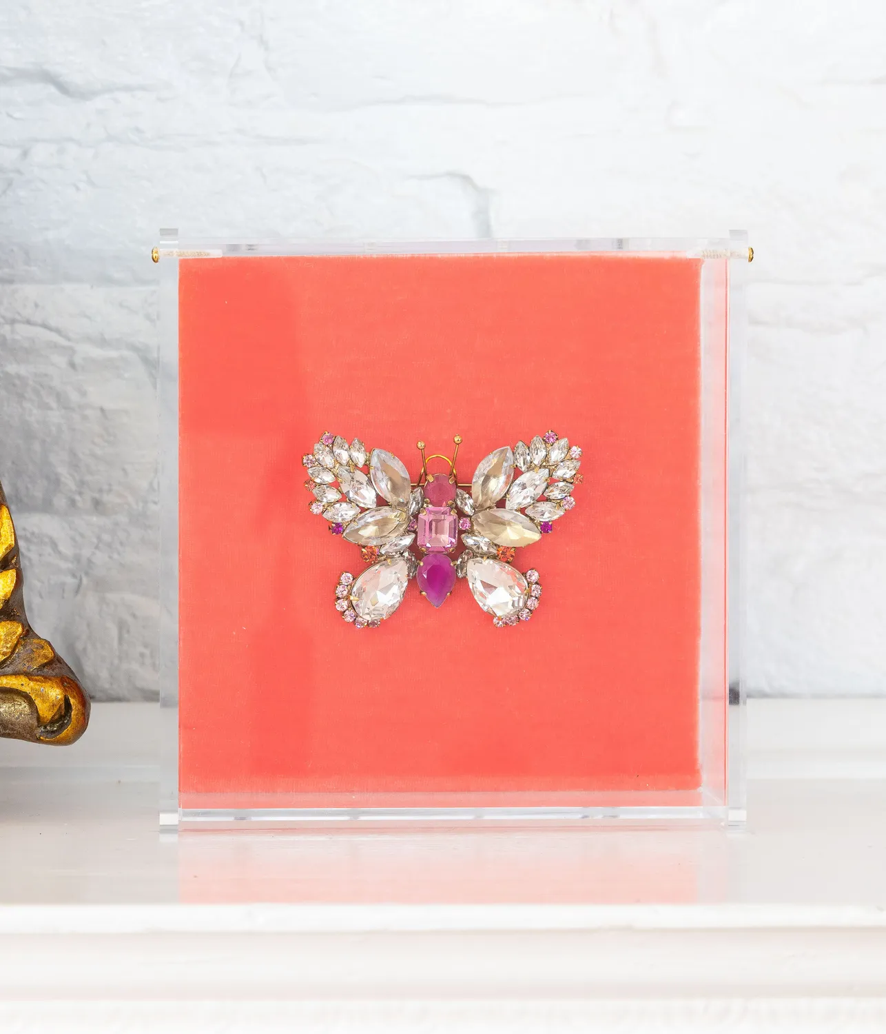 Loren Hope Butterfly brosje krystall fuchsia