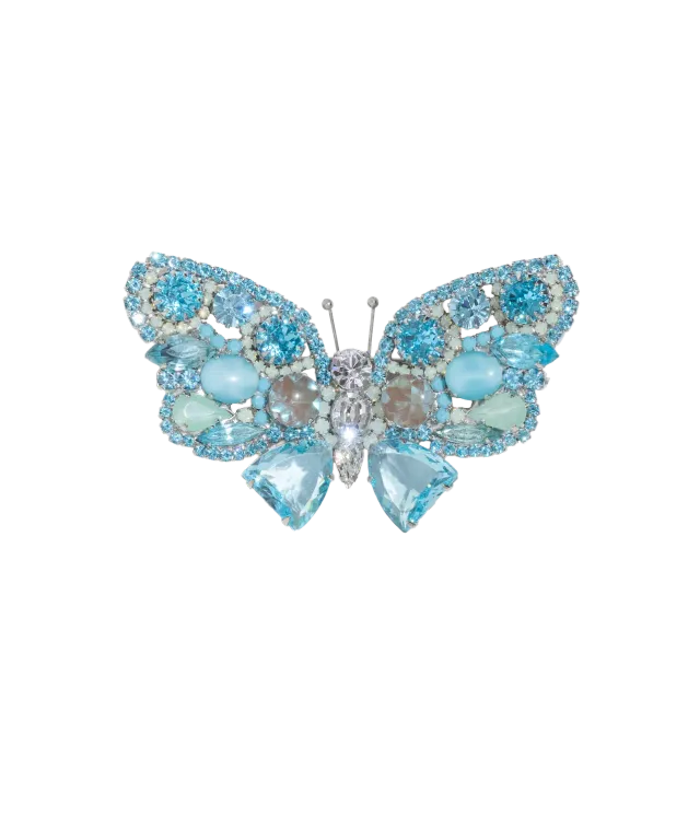 Loren Hope Large Butterfly brosje Aqua sølv unik