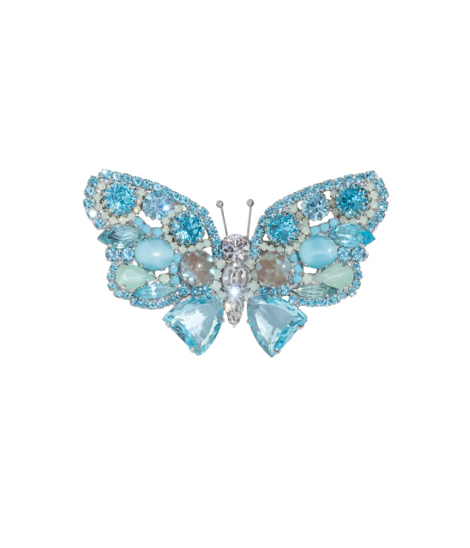 Loren Hope Large Butterfly brosje Aqua sølv unik