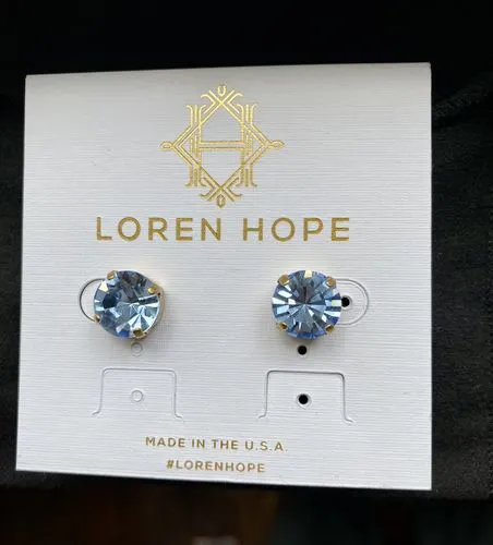 Loren Hope Kaylee øredobber Aqua 11 mm krystall