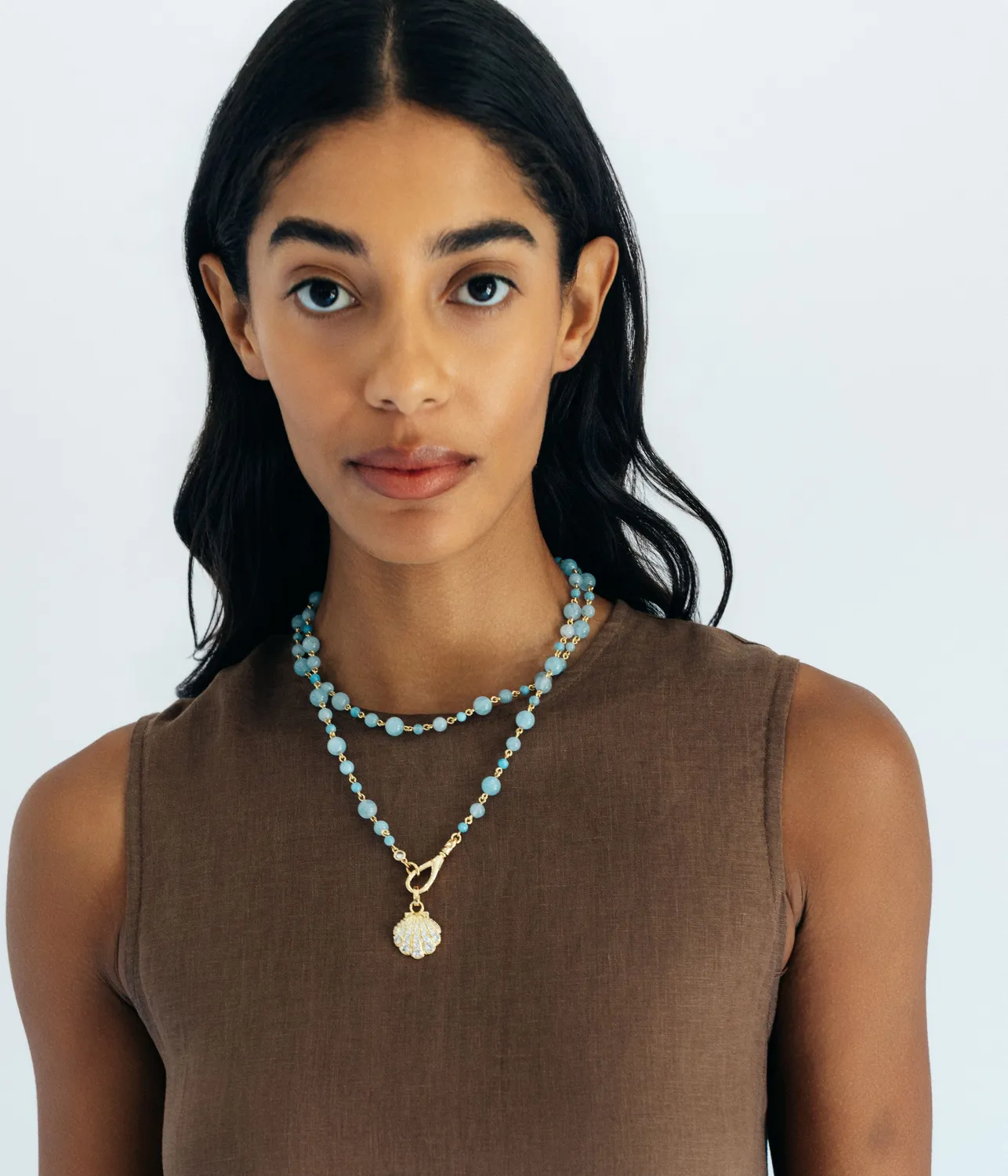 Loren Hope Darya Shell halskjede multi 94 cm