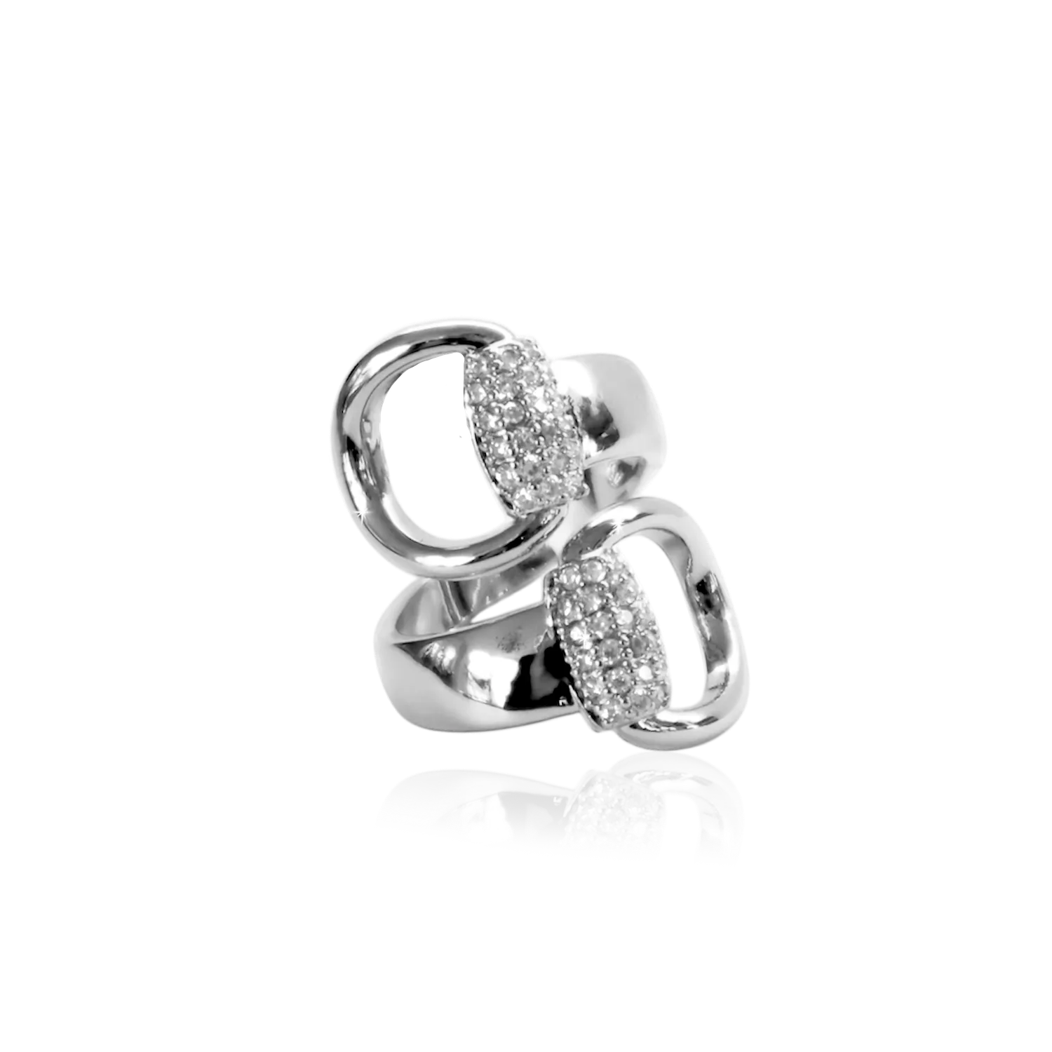 IOAKU Horsebit Bulky Sparkle ring gull justerbar
