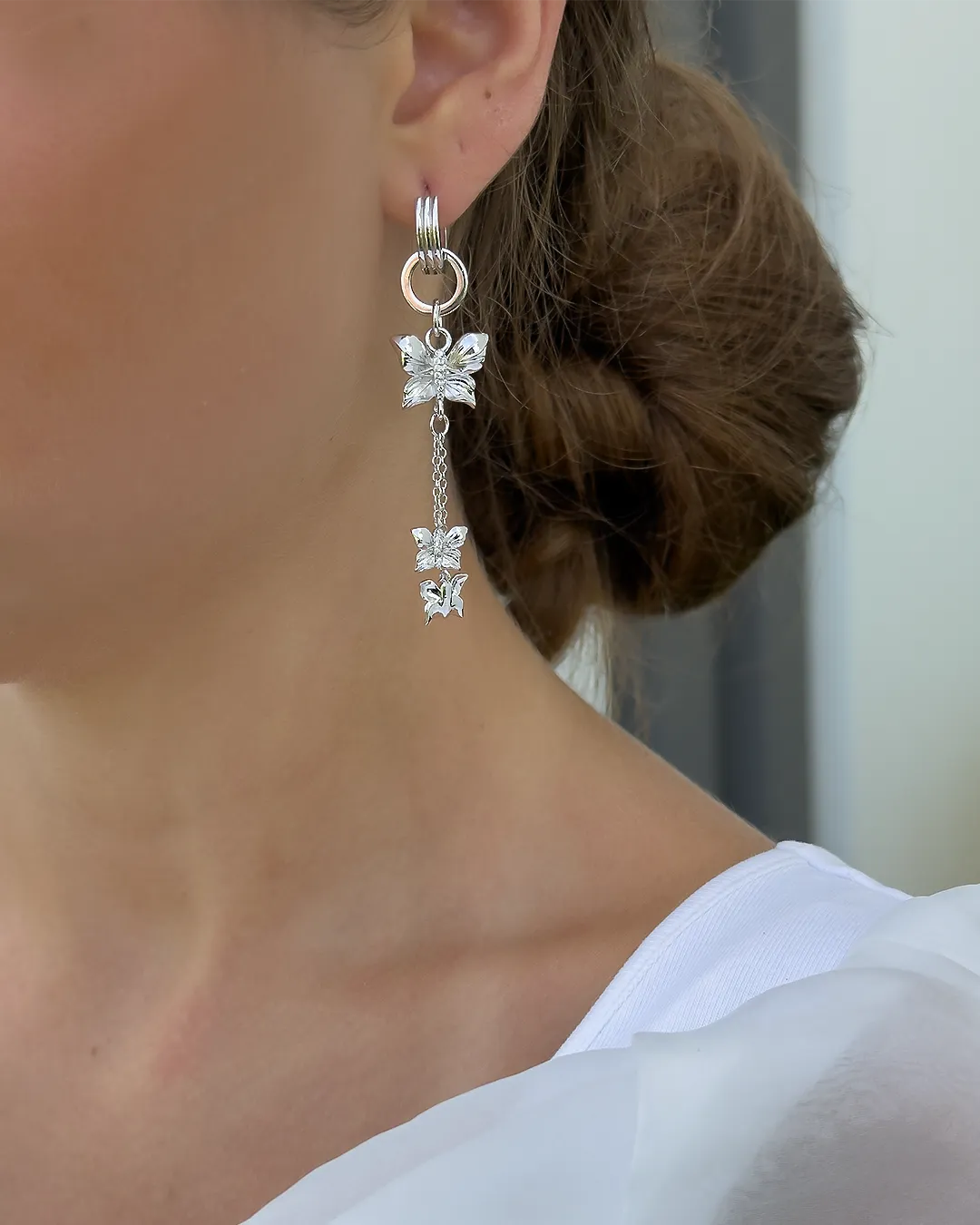 IOAKU Papillon Crystal Multi Hoop øredobber gull