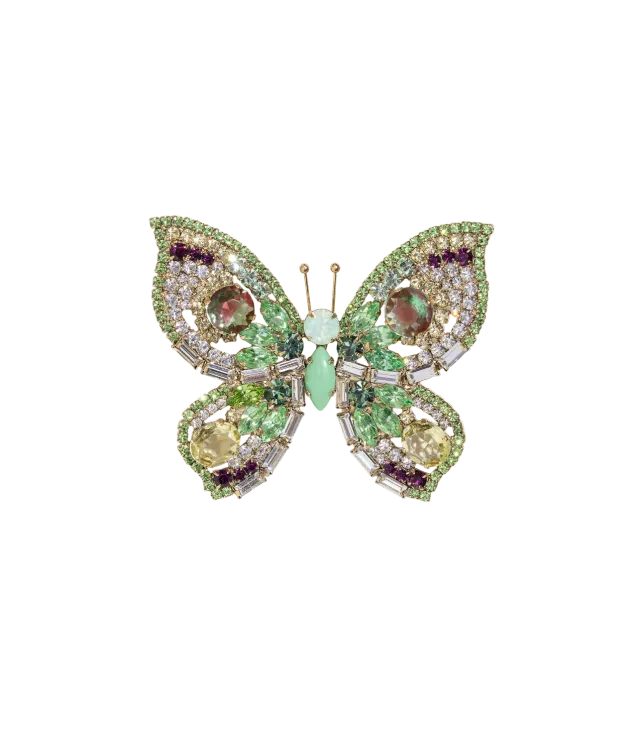 Loren Hope Butterfly Large brosje peridot krystall ametyst