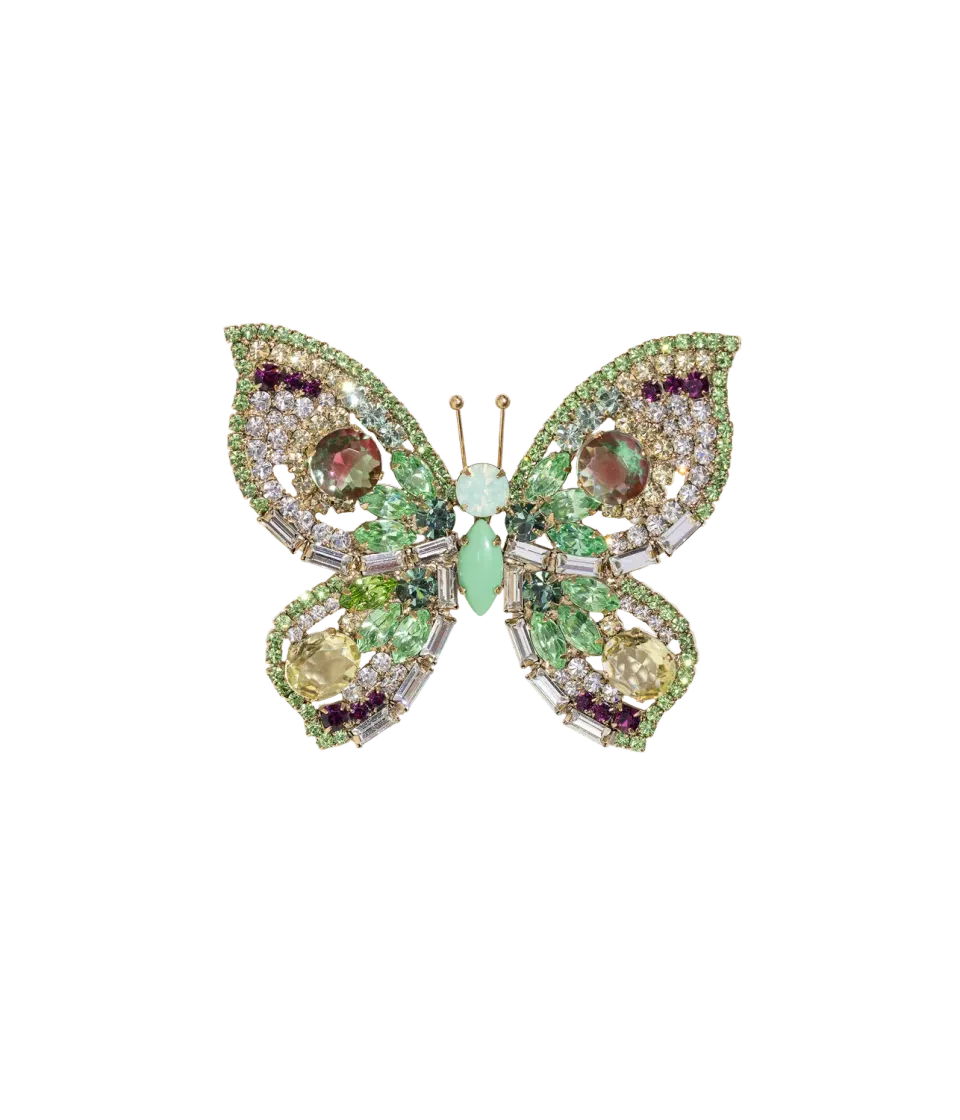 Loren Hope Butterfly Large brosje peridot krystall ametyst