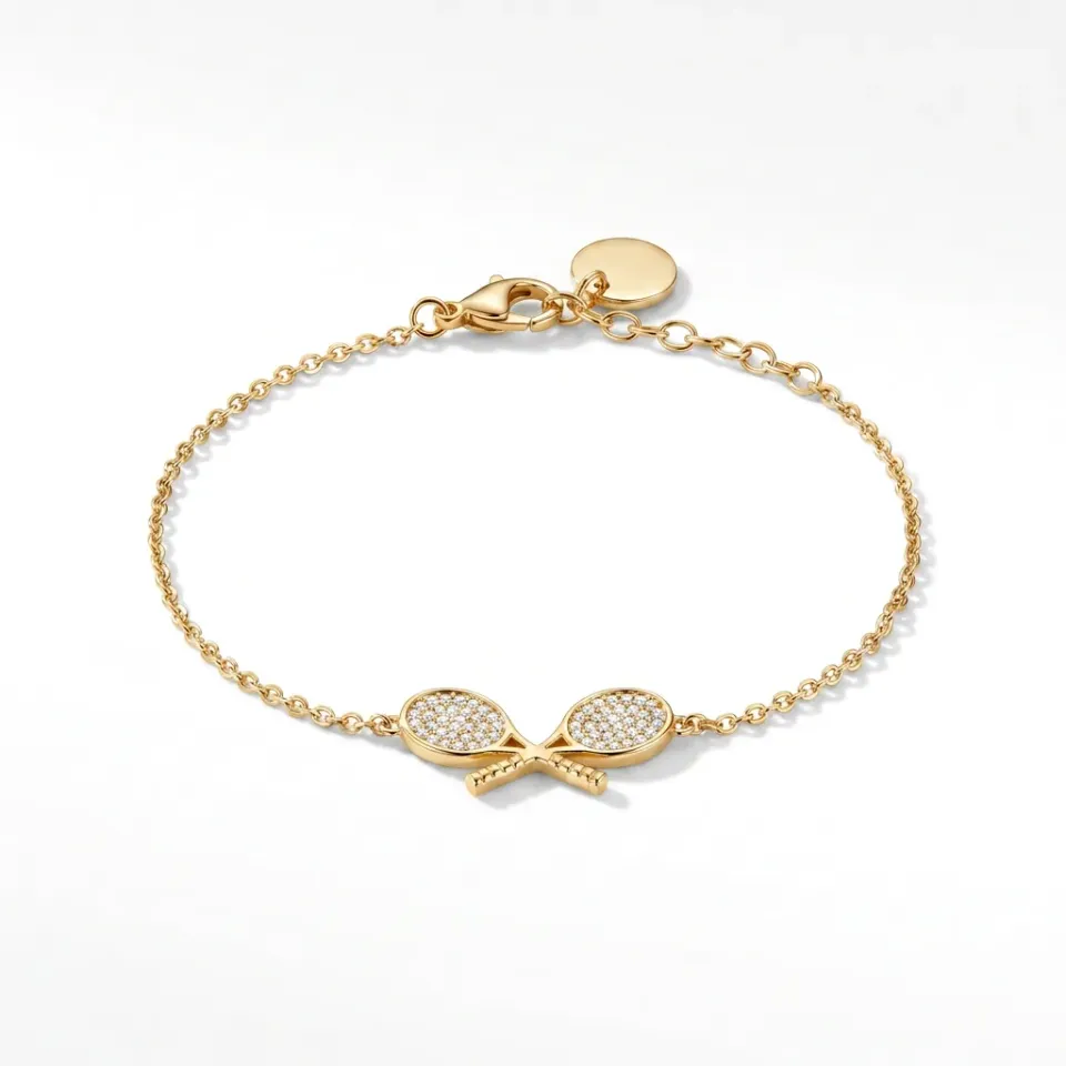 IOAKU Double Sparkle Tennis armbånd gull 16+5 cm