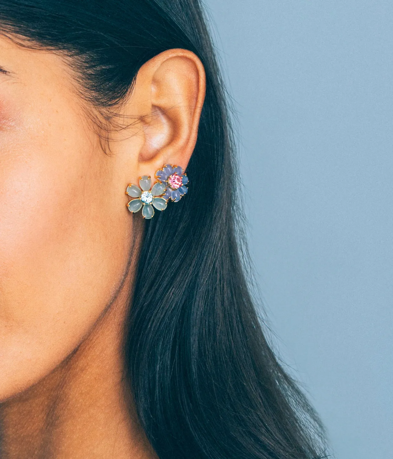 Loren Hope Emeline Flower Studs Blue ørepynt blå