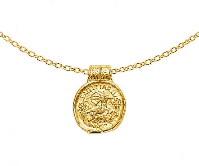 Wos Up Amulet halskjede gull mynt 97 cm