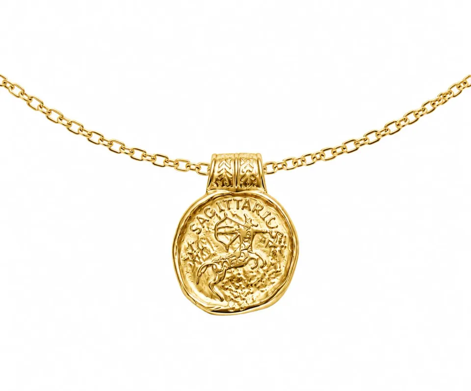 Wos Up Amulet halskjede gull mynt 97 cm