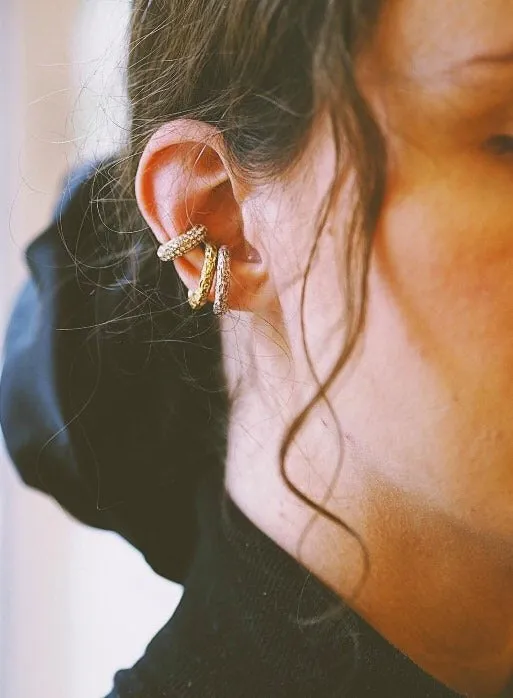 Wos Glitter earcuff singel gull 2 cm