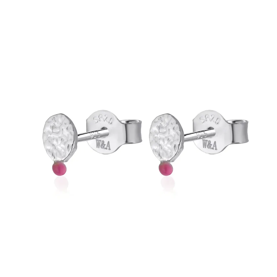 Wioga Boheme E-8601-S øredobber rosa sølv 0,7 cm
