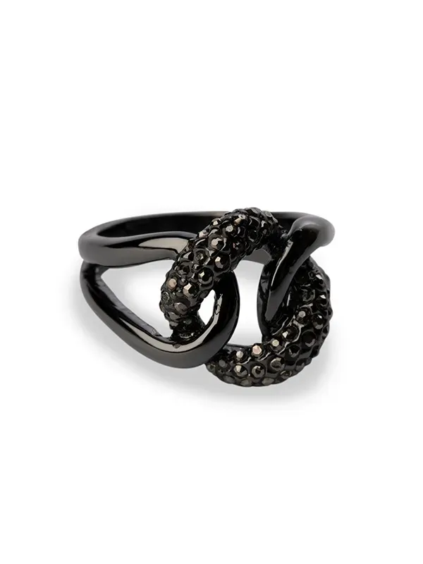 pfg Stockholm Charlie ring 19 svart krystall