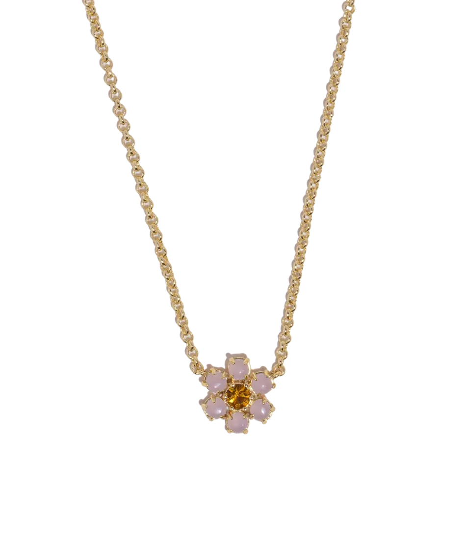 Loren Hope Emeline Flower halskjede lavendel glass