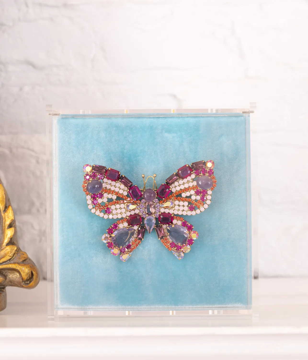 Loren Hope Butterfly X-Large brosje amethyst fuchsia padparadscha
