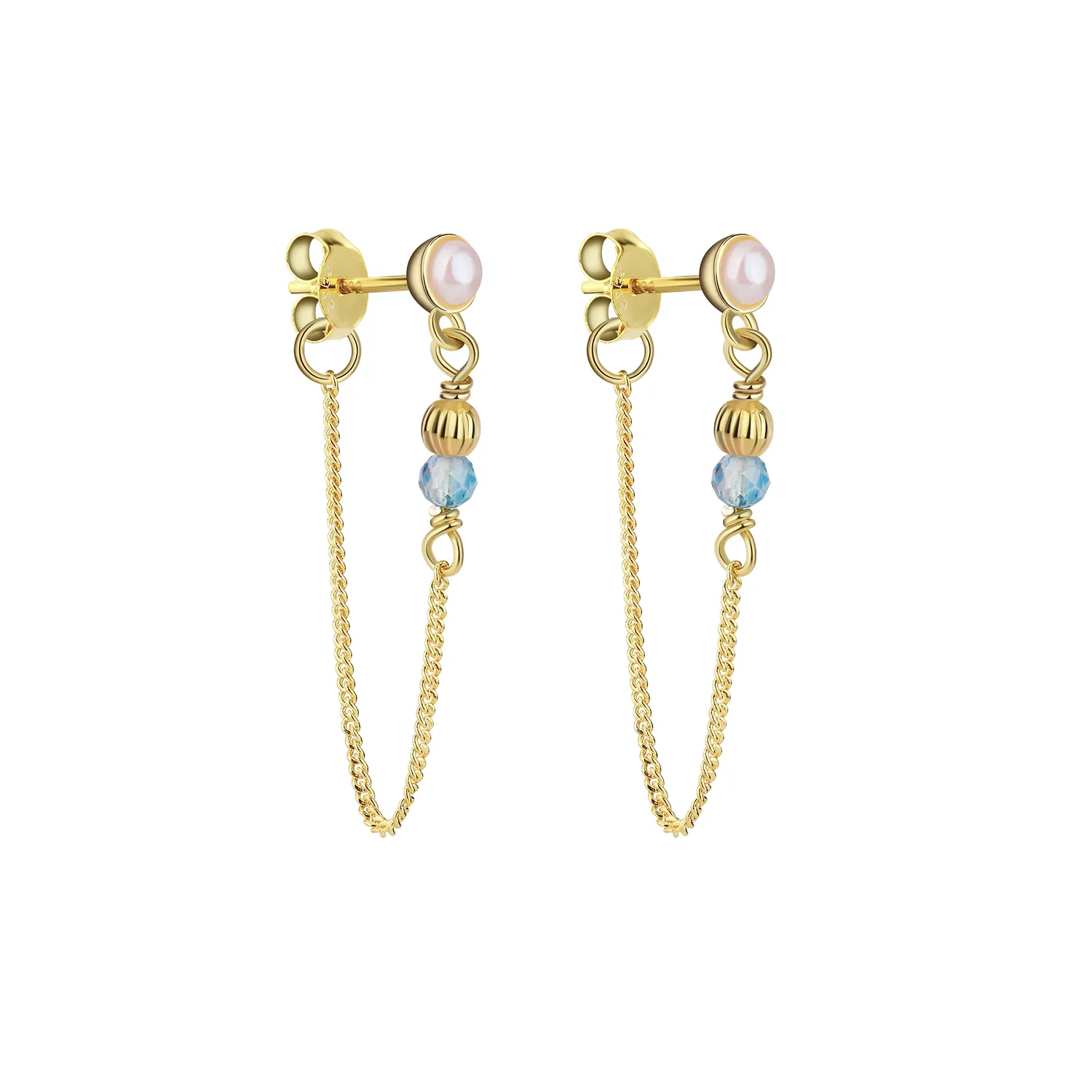 Wioga Celeste øreringer forgylt 3 cm perle