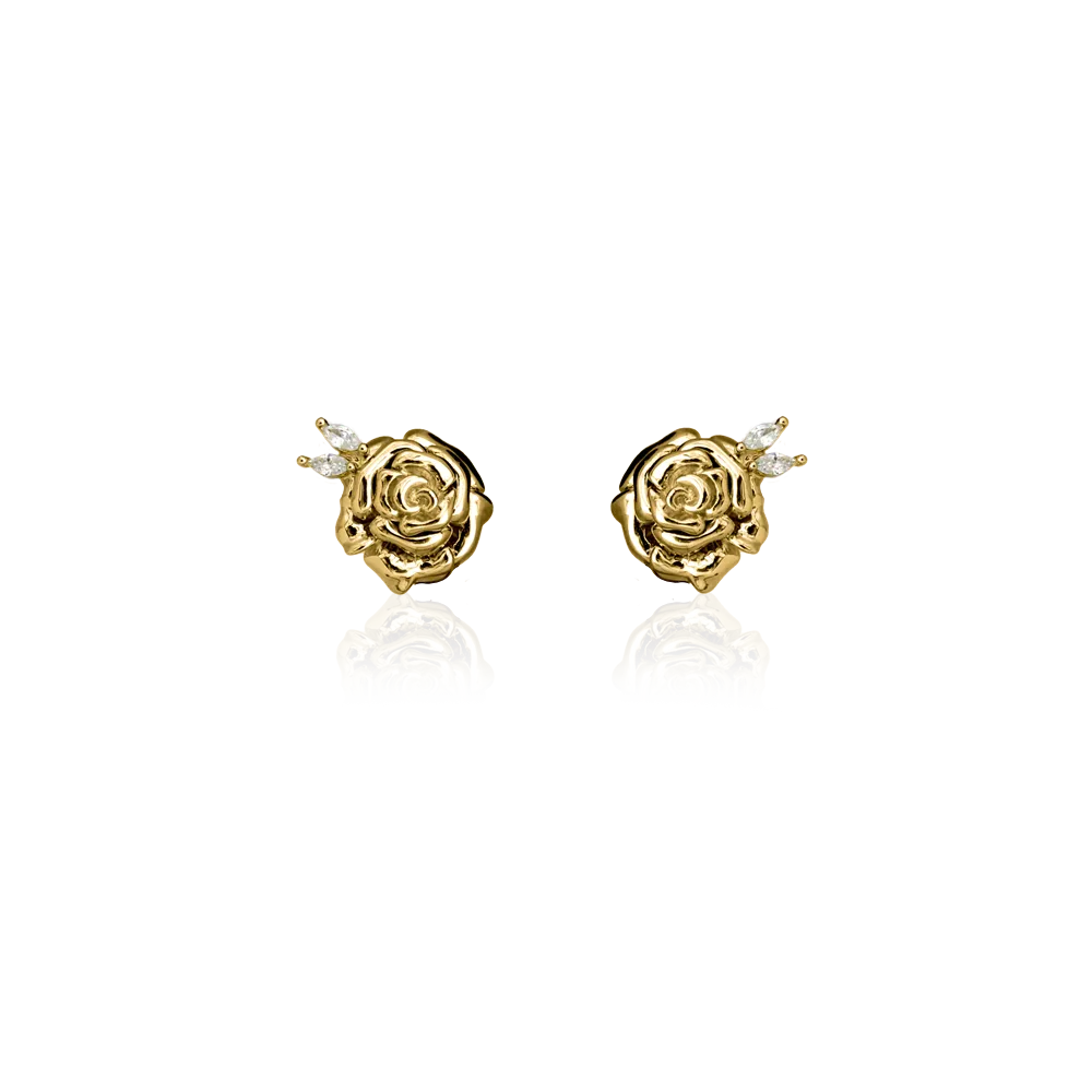 IOAKU Nostalgie studs øredobber gull rose stor