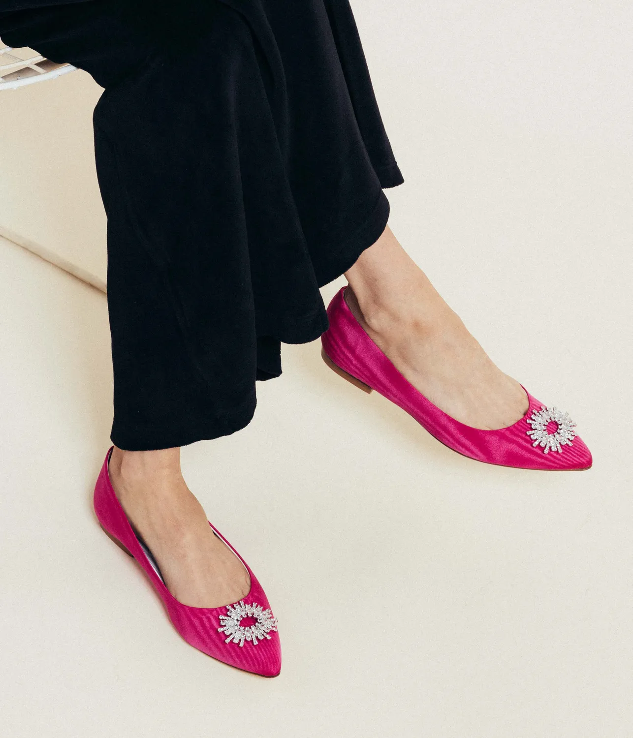 Loren Hope Stevie ballerina rosa silke str 37-41 spiss