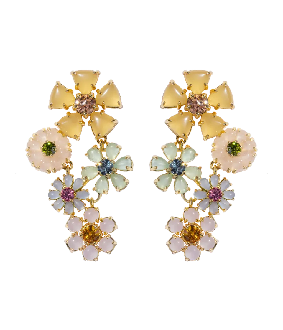 Loren Hope Talia øredobber multi pastell blomster 5 cm