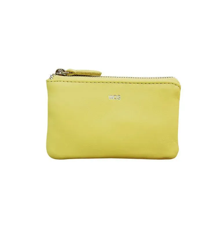 Wos Mini Keeper liten lommebok skinn gul 12 cm