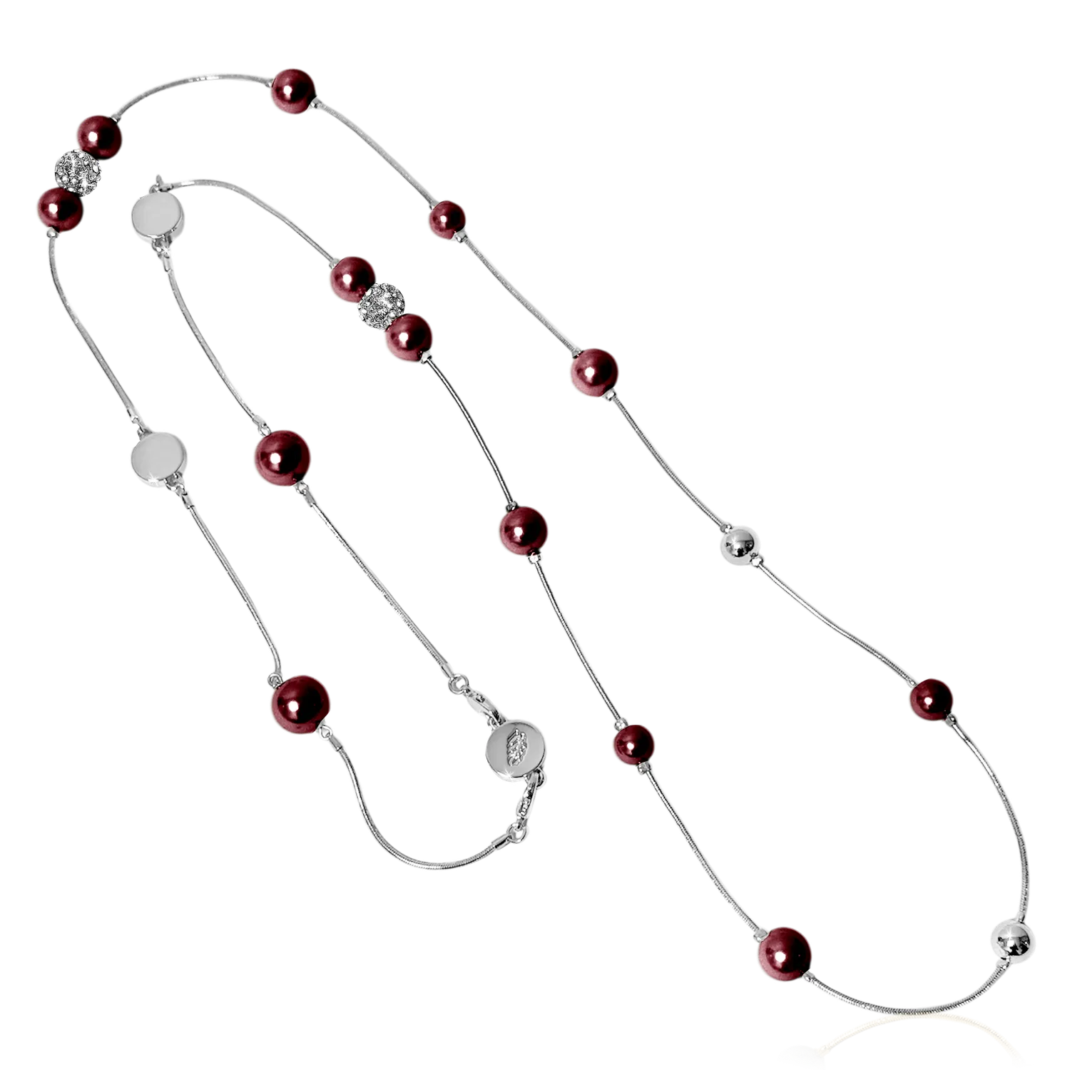 IOAKU Berry Pearl Sparkle Iconic halskjede burgunder