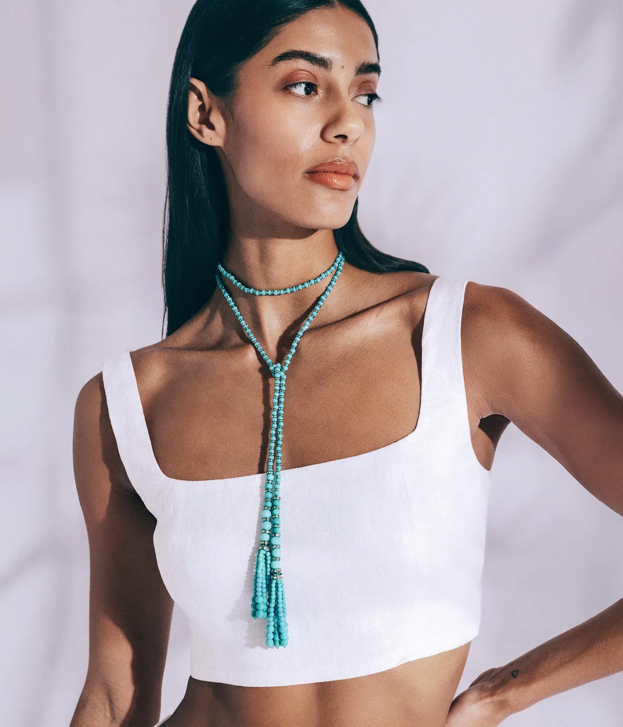 Loren Hope Greer Tassel Lariat halssmykke turkis