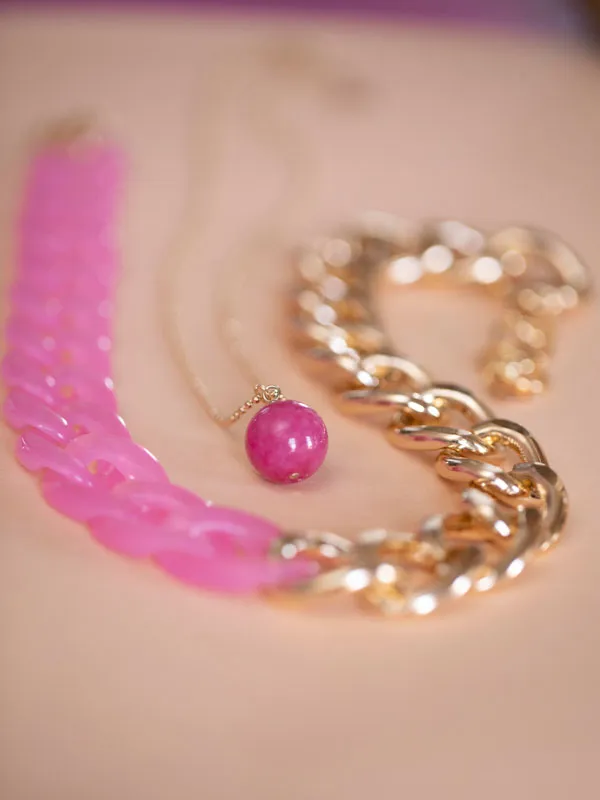 pfg Stockholm Della halskjede rosa jade