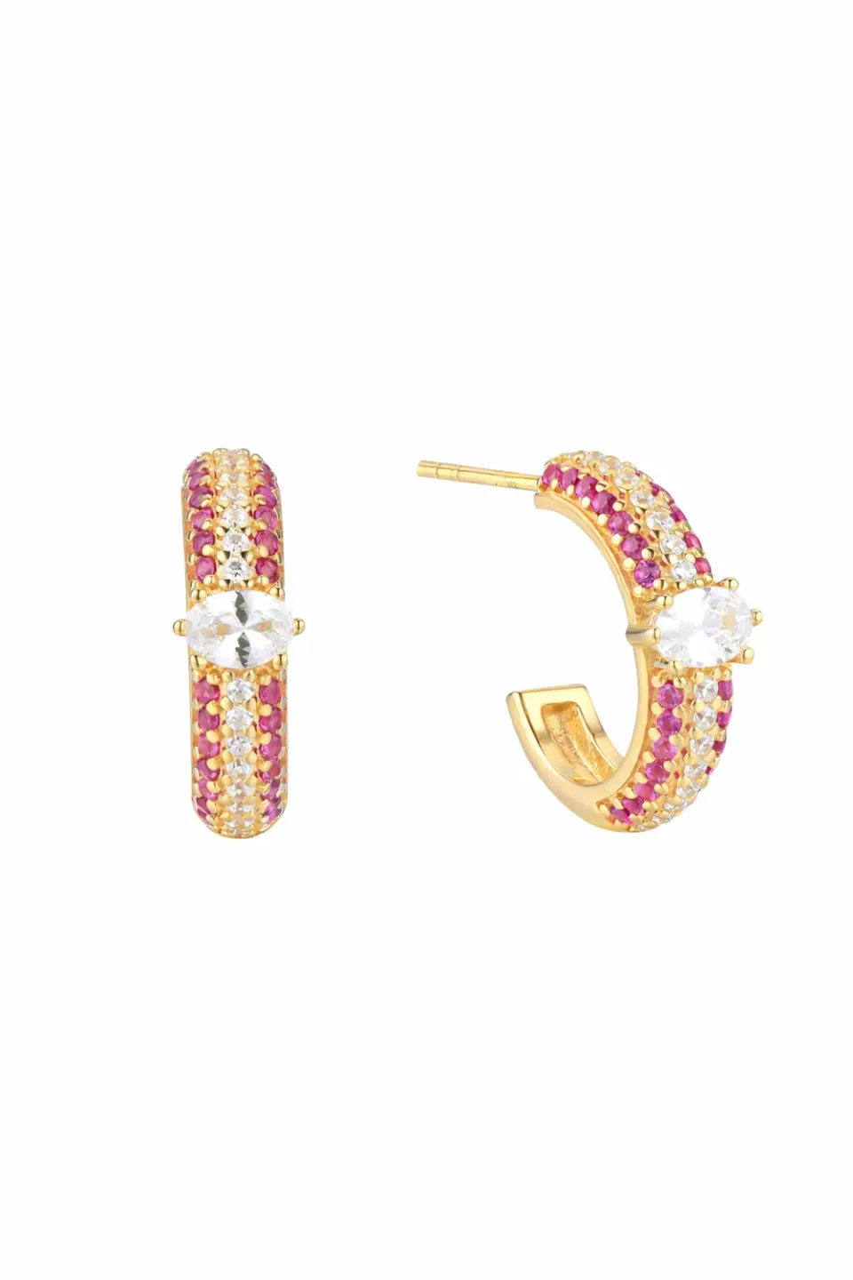 Janne Formoe Shabana øredobber rosa zirkonia 14 mm