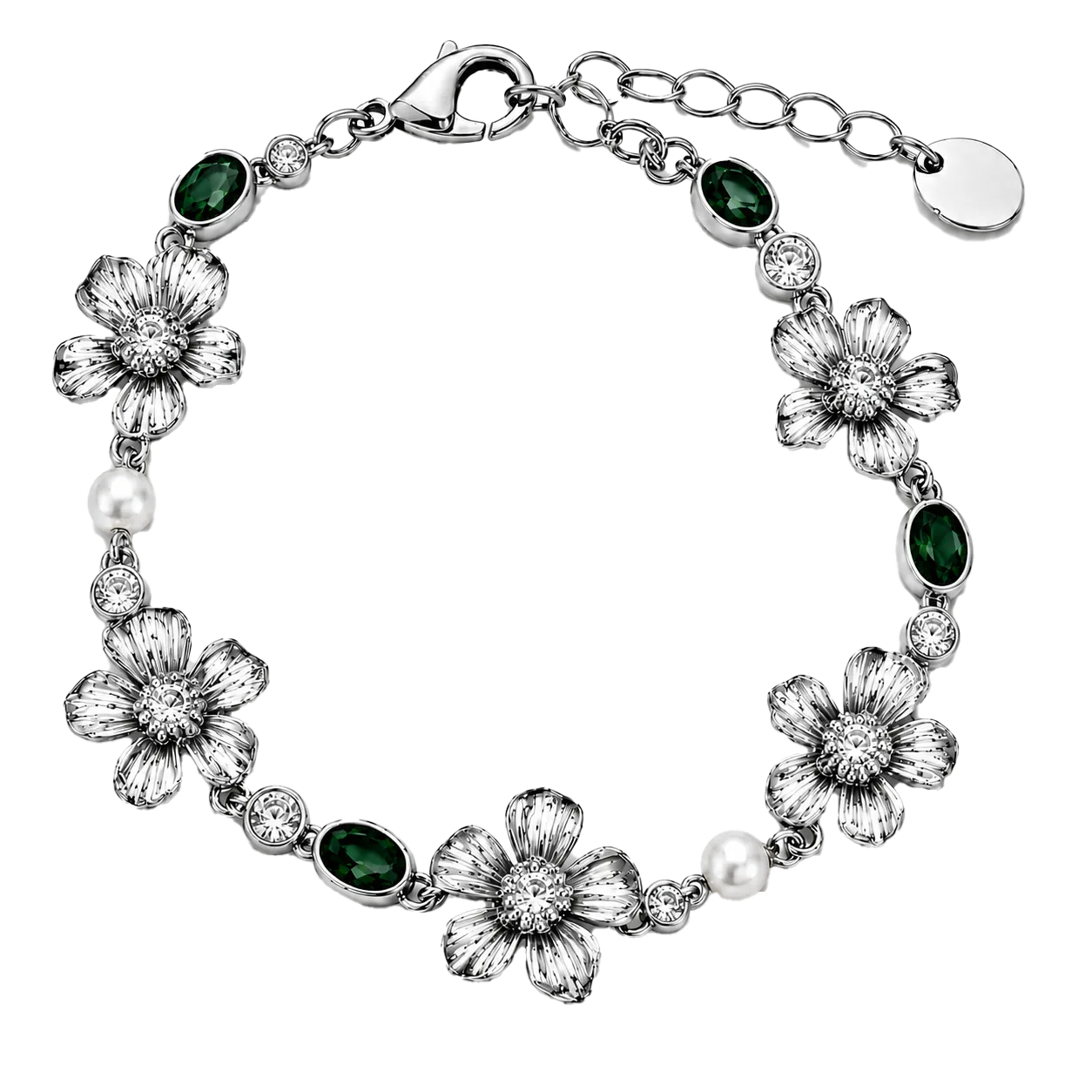 IOAKU La Fleur Garden armbånd emerald grønn gull