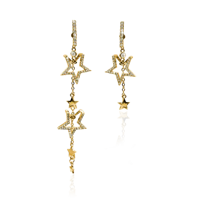 IOAKU Stellar Glow øredobber guld 7 cm vannfast