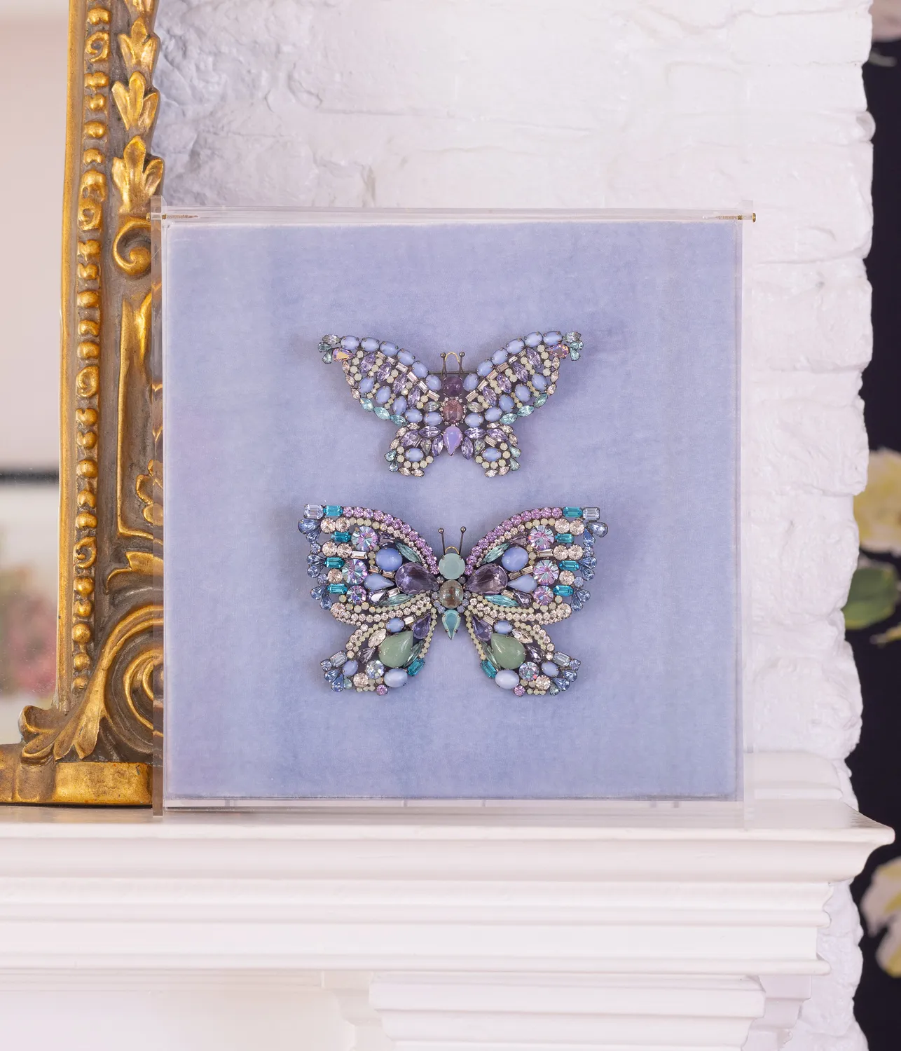 Loren Hope Butterfly Duo brosje ametyst 2-pakning