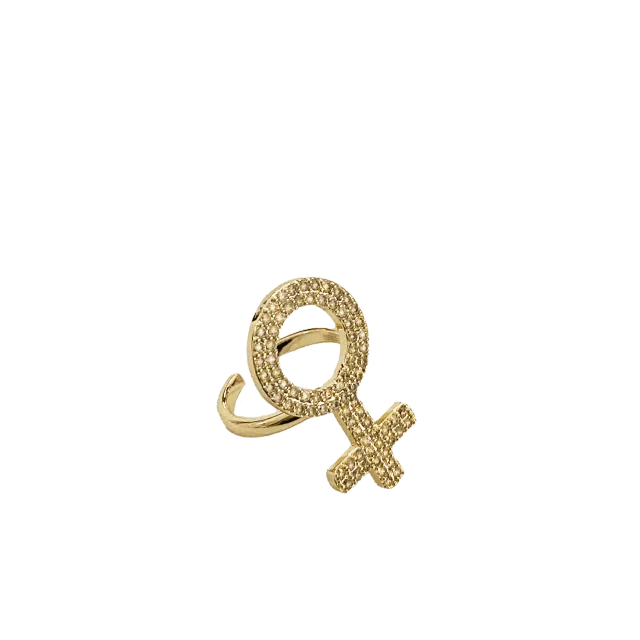 IOAKU Female Symbol Sparkle ring gull 3 cm