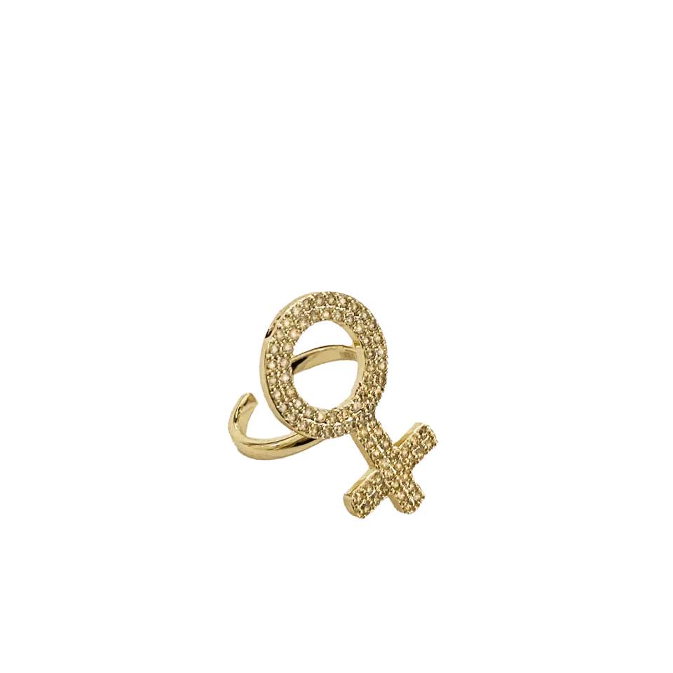 IOAKU Female Symbol Sparkle ring gull 3 cm