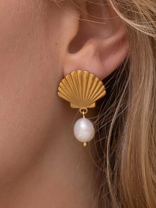 pfg Stockholm Shell Pearl øredobber perle skjell