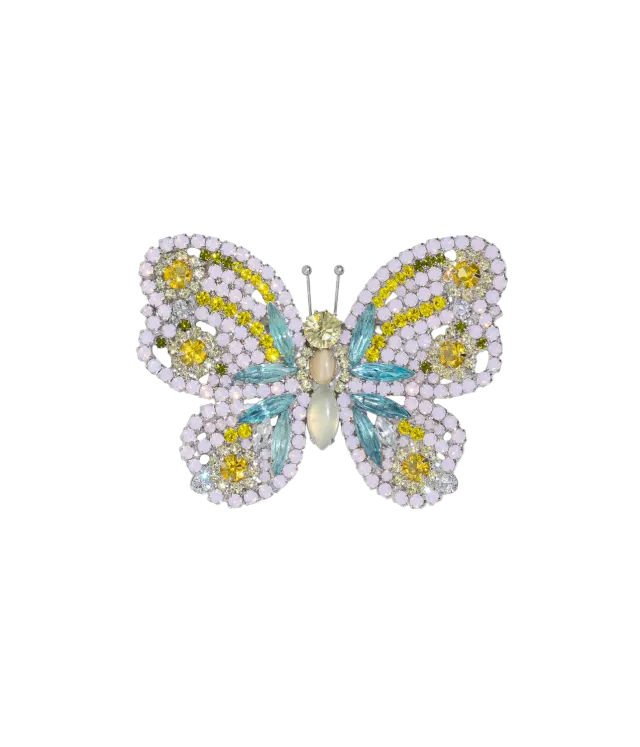 Loren Hope Butterfly Large Butterfly Rose Opal Aqua Citrine brosje