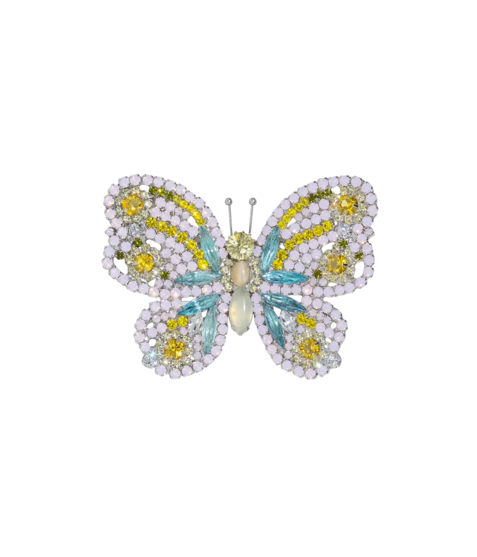 Loren Hope Butterfly Large Butterfly Rose Opal Aqua Citrine brosje