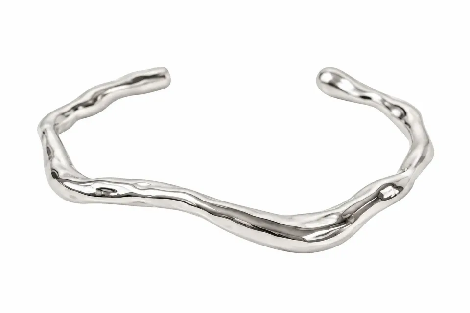 Wos Klara armbånd sølv bølge 6,5 cm