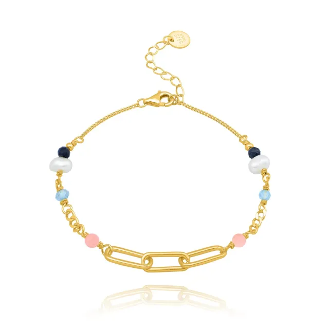 Wioga Evonne armbånd forgylt 15,5-18 cm perle