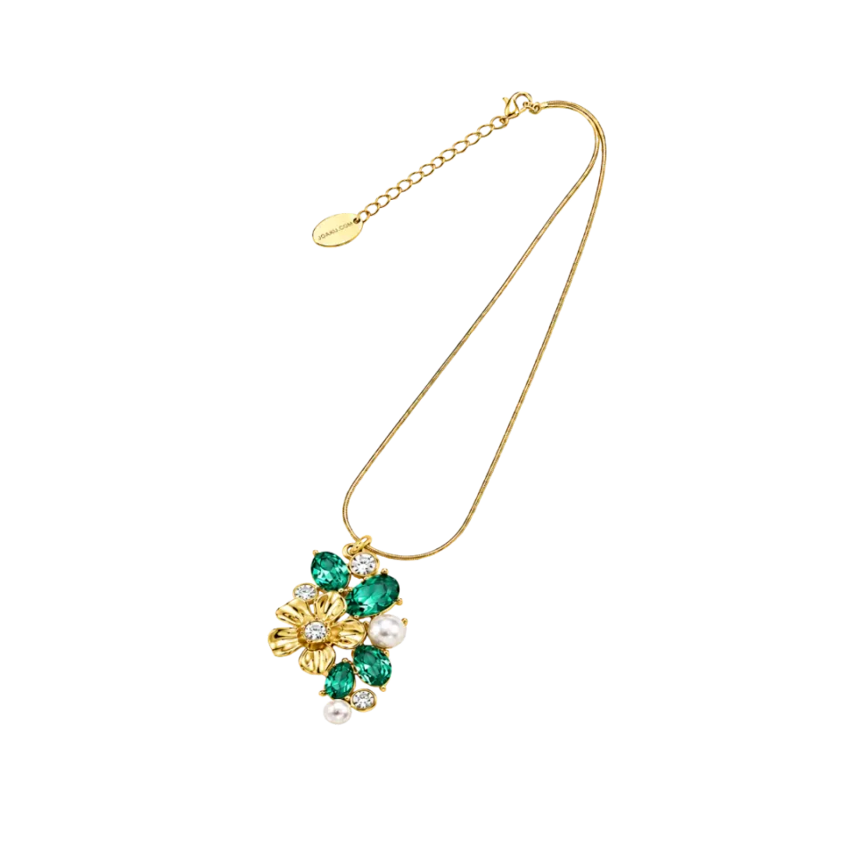 IOAKU La Fleur Garden Pendant halskjede smaragd