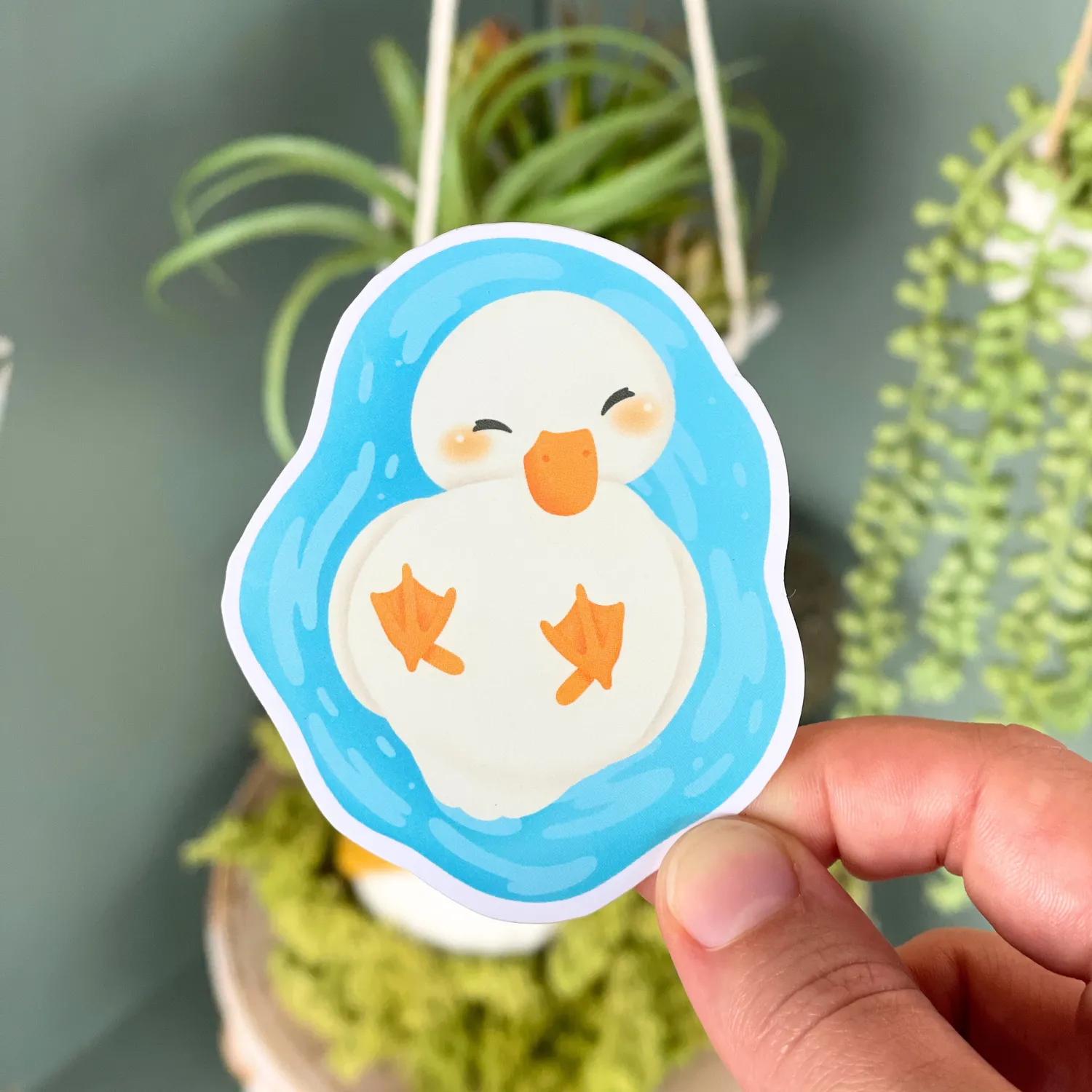 MiniKitty Duckling in a Pond klistremerke 3x3 vinyl