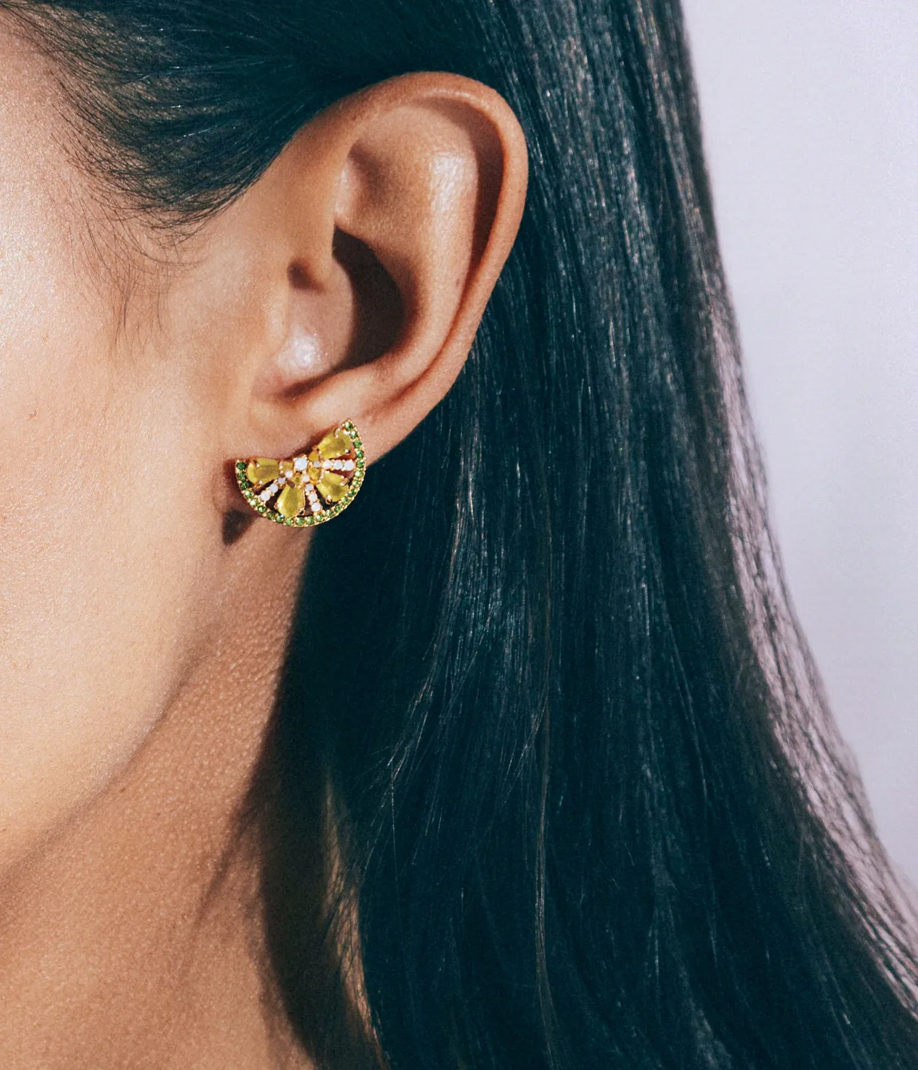 Loren Hope Lime Slice studs Lime Green gull