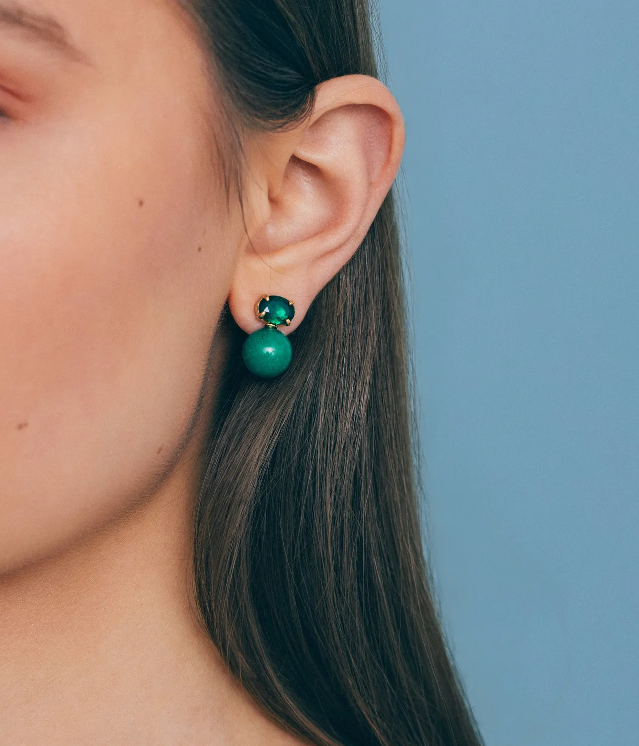 Loren Hope Sabine Studs øredobber grønn jade