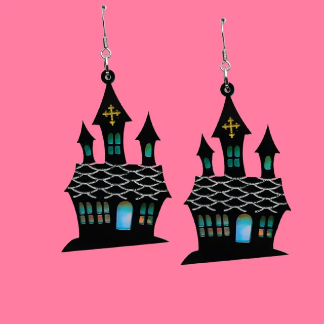 MiniKitty Haunted House øredobber iridescent gull