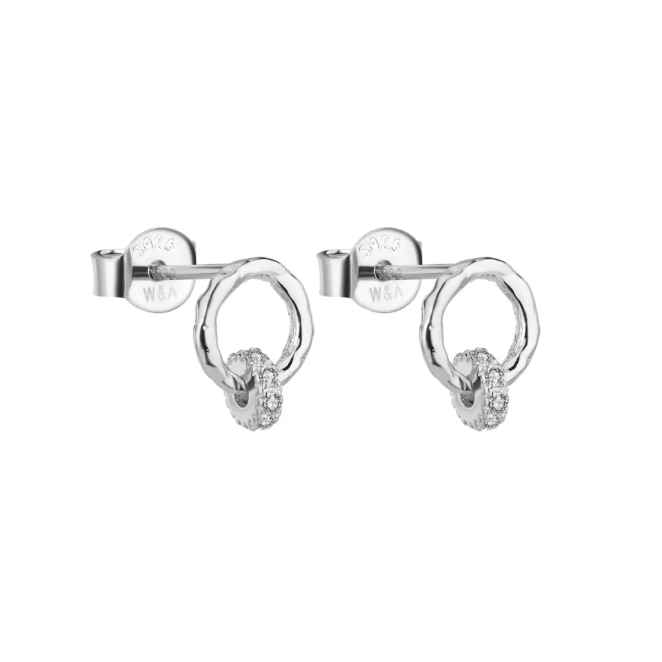 Wioga Aimy øreringe sølv 0,9 cm zirkonia