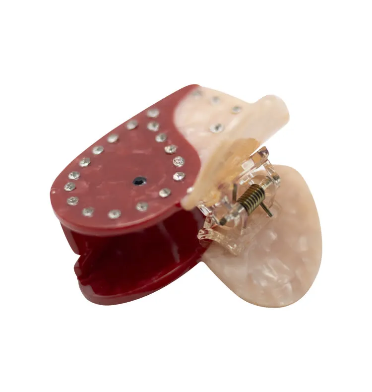 Wos WOS UP Love Me hårklype beige rød 6 cm