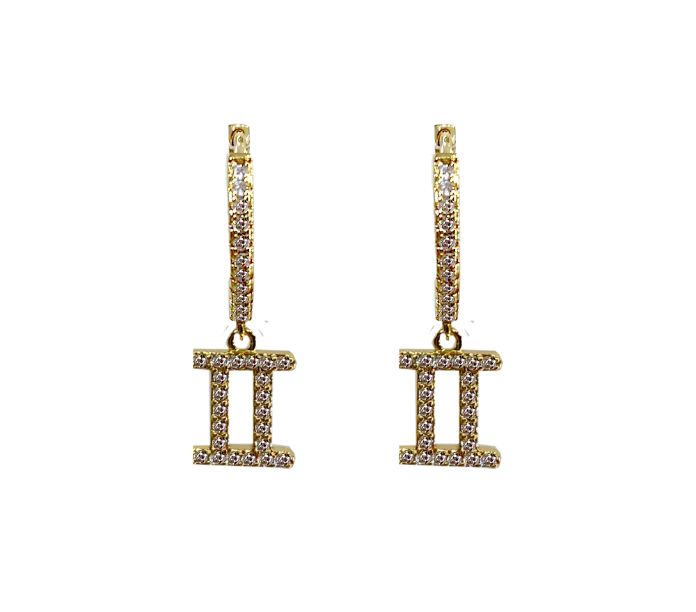 IOAKU Zodiac Sparkle Micro Hoop øredobber guld Leo nikkel fri