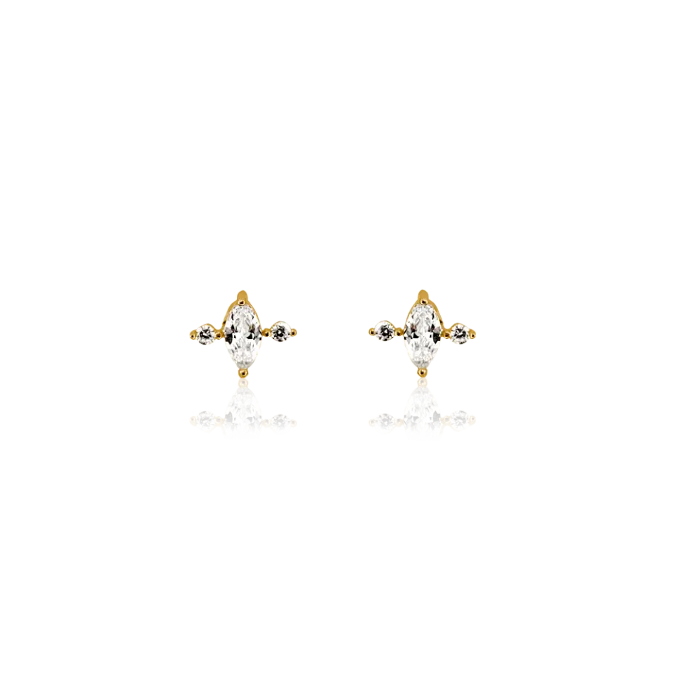 IOAKU Bianca Stud Earrings øredobber gull krystall