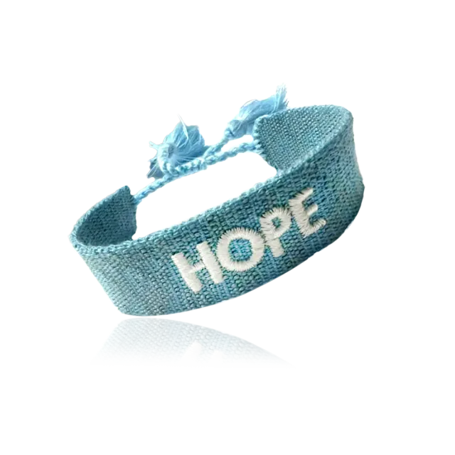 IOAKU Woven Hope armbånd lyseblått vevd